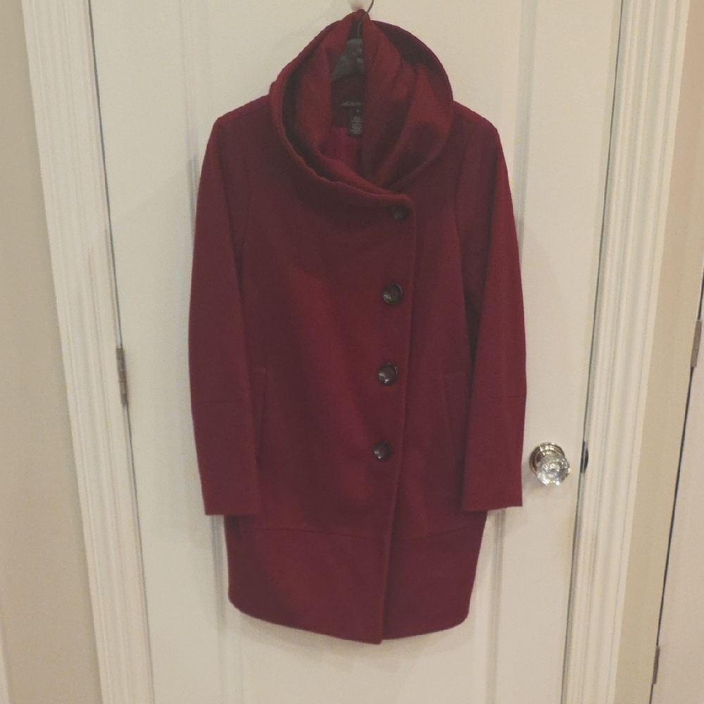 Sofia Cashmere Red Pea Coat